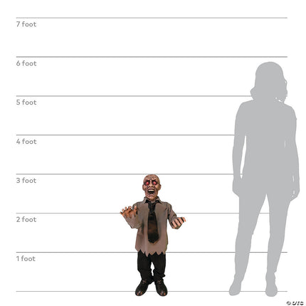 36" Twisting Zombie Animated Prop- size comparison