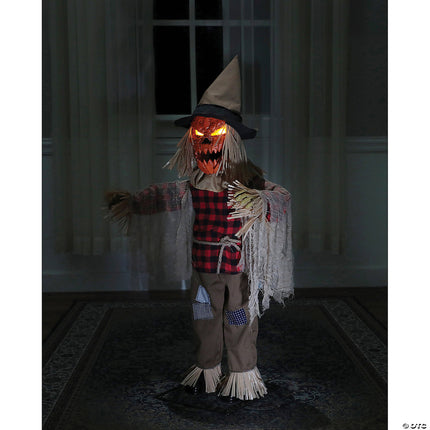 36" Twitching Scarecrow Animated Prop- angled view