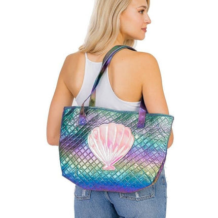 Shimmer Quilted Sea Shell Bag
