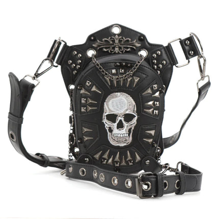 CONVERTIBLE SKULL SHOULDER BAG/ WAISTPACK- Front View