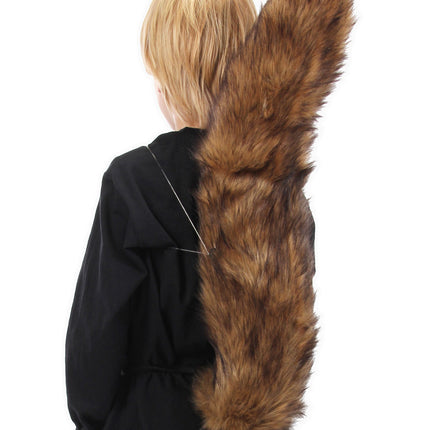 Deluxe Oversized Squirrel Tail- worn by model, back view