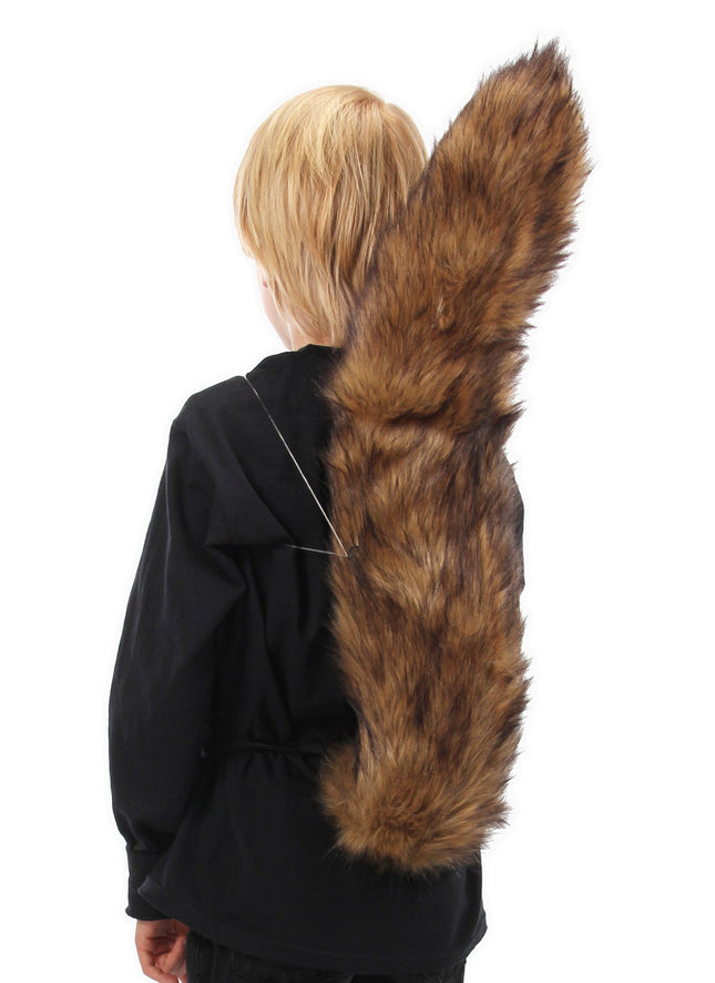 Deluxe Oversized Squirrel Tail- worn by model, back view