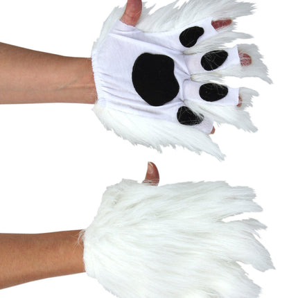 White Fingerless Paws- worn by model