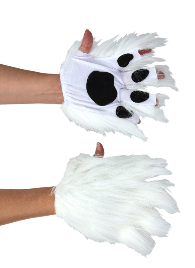 White Fingerless Paws- worn by model