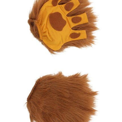 Brown Lion Fingerless Paws Gloves