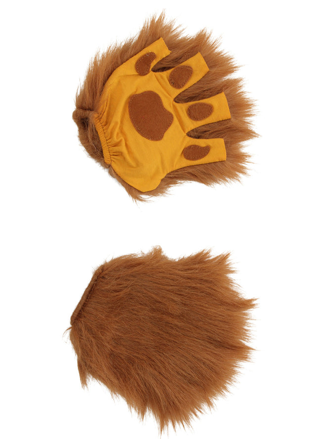 Brown Lion Fingerless Paws Gloves
