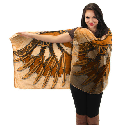 Steampunk Wings Lightweight Scarf- worn by model