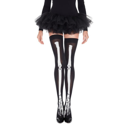 Skeleton Bone Thigh Highs