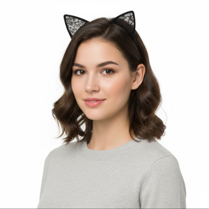 Black Lace Cat Ears
