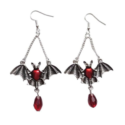 Red Jewelled Bats Earrings