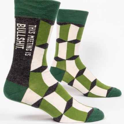 This Meeting is Bullshit Men's Socks- side view