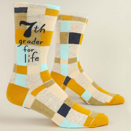 7th Grader For Life Men's Socks- side view