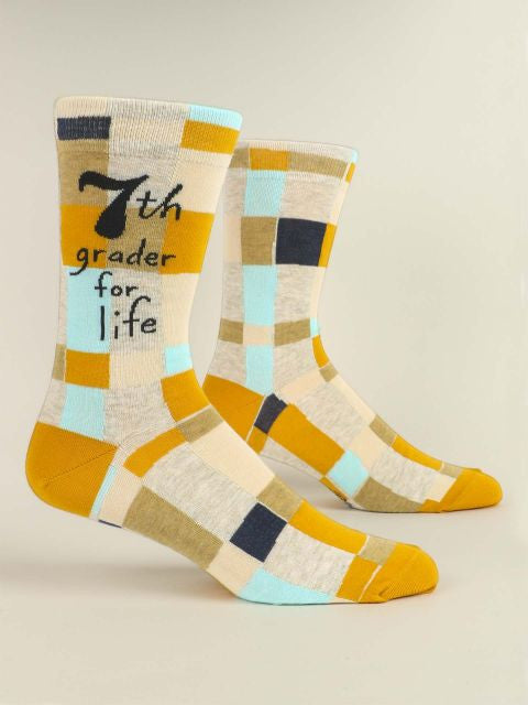 7th Grader For Life Men's Socks- side view