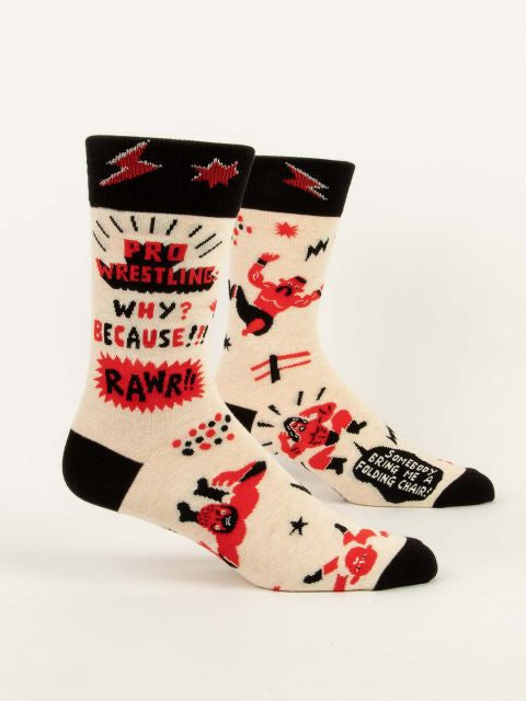 Pro Wrestling Men's Socks- side view