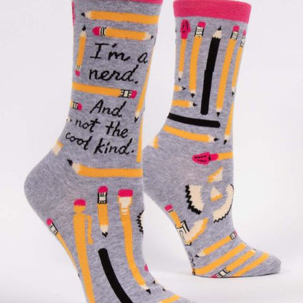 I'm A Nerd Crew Socks- side view