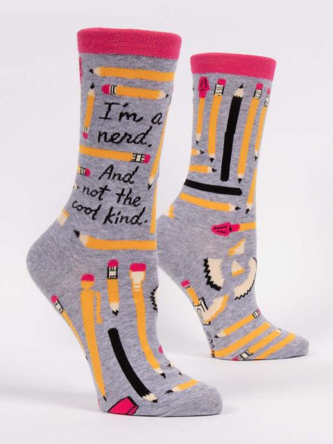 I'm A Nerd Crew Socks- side view