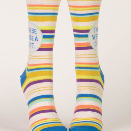 These Were A Gift Crew Socks- front view