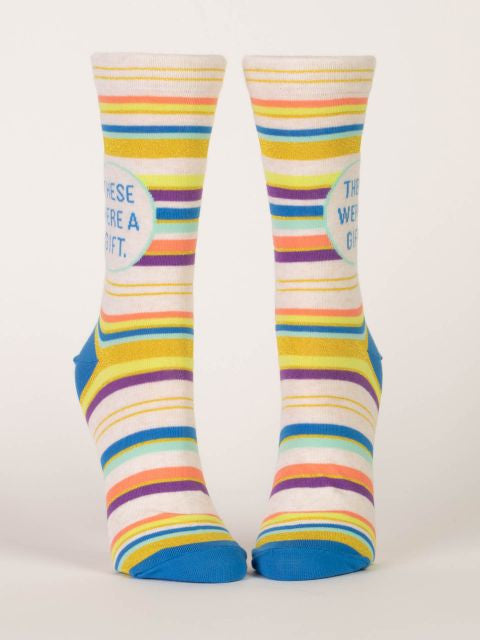 These Were A Gift Crew Socks- front view