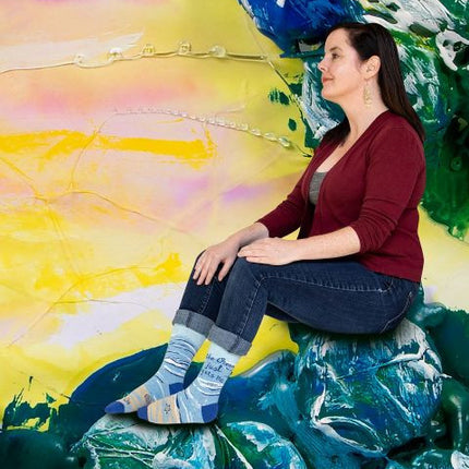 The Ocean Just Gets Me Crew Socks- worn by model