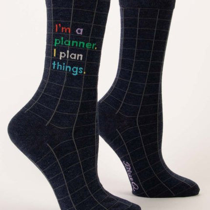 I'm A Planner Crew Socks- side view