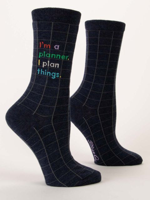 I'm A Planner Crew Socks- side view