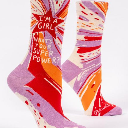 Superpower Crew Socks- side view