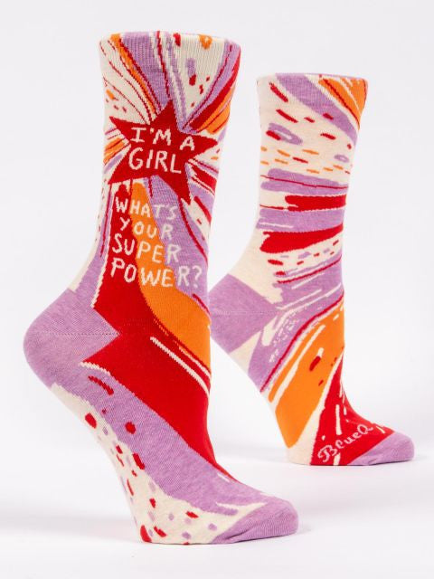 Superpower Crew Socks- side view