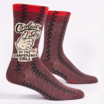 Coolest Guy On The Conference Call Men's Socks- side view