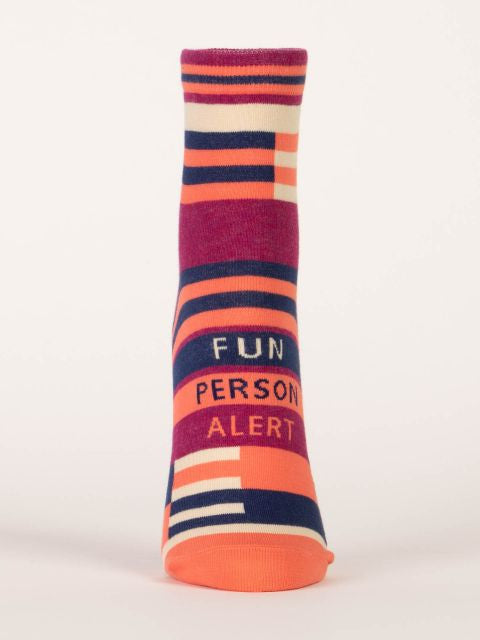 Fun Person Alert Ankle Socks- single sock front view