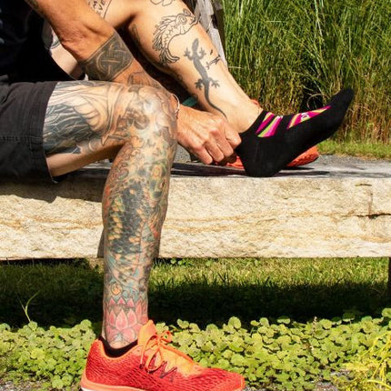 No Shit I'm Dramatic Sneaker Socks L/XL- worn by model