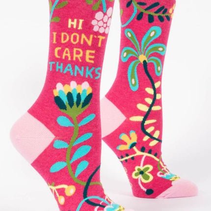 Hi. I Don't Care. Crew Socks