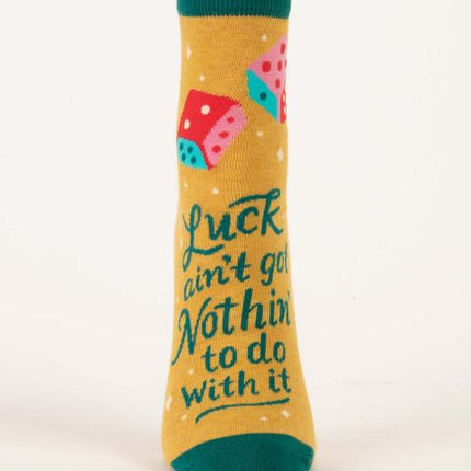 Luck Ain't Got Nothin' To Do With It Ankle Socks- single sock front view