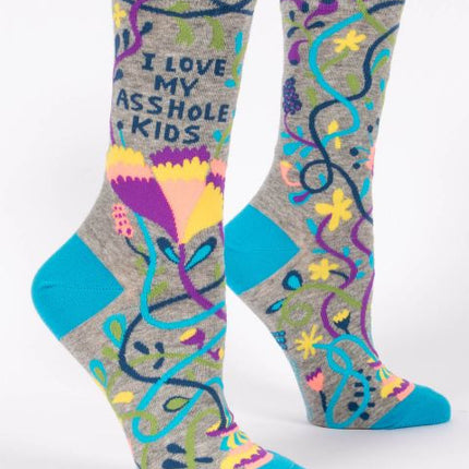 I Love My Asshole Kids Crew Socks- side view