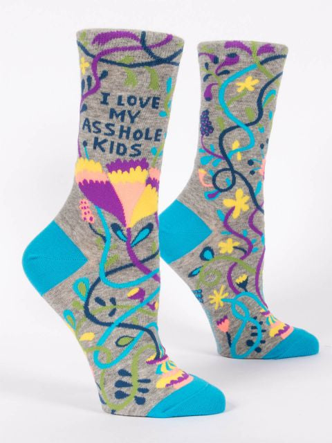 I Love My Asshole Kids Crew Socks- side view