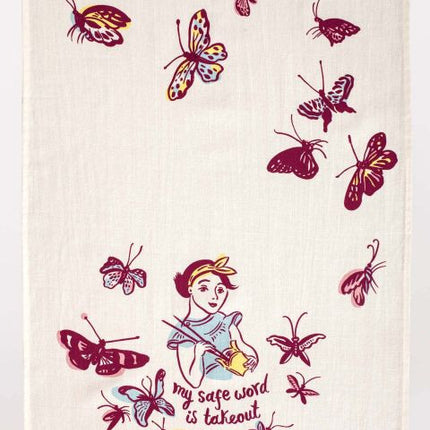 Safe Word Is Takeout Dish Towel- unfolded