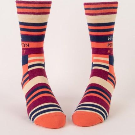 Fun Person Alert Men's Socks- front view