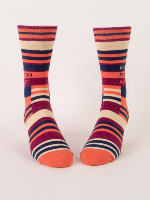 Fun Person Alert Men's Socks- front view