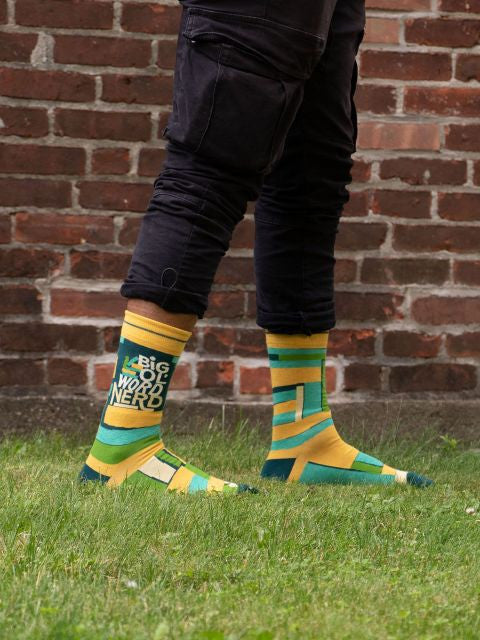 Big Ol' Word Nerd Men's Socks- worn by model