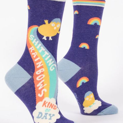 Shitting Rainbows Crew Socks- side view