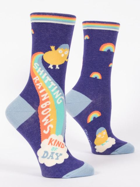Shitting Rainbows Crew Socks- side view