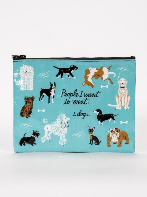 People To Meet: Dogs Zipper Pouch- front view