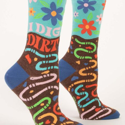 I Dig Dirt Crew Socks- side view
