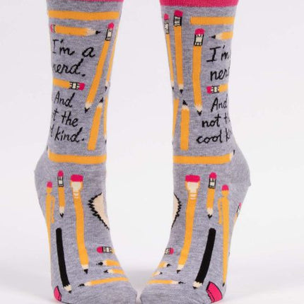 I'm A Nerd Crew Socks- front view