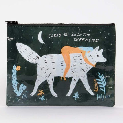 Carry Me Into the Weekend Zipper Pouch- front view