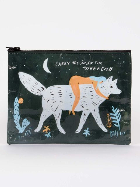 Carry Me Into the Weekend Zipper Pouch- front view