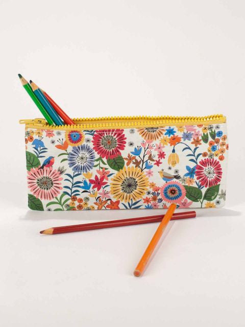 Flower Field Pencil Case- with pencils