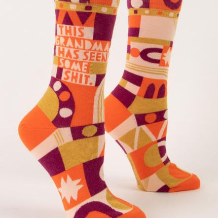Grandma Has Seen Some Shit Crew Socks- side view