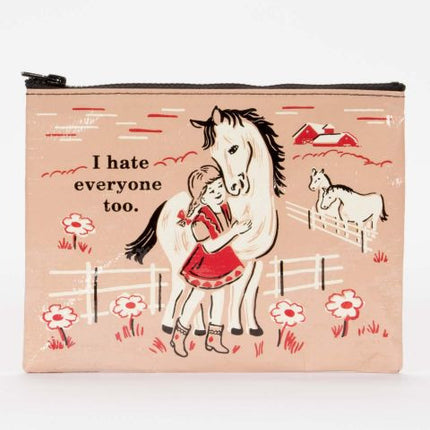 I Hate Everyone Too Zipper Pouch- front view