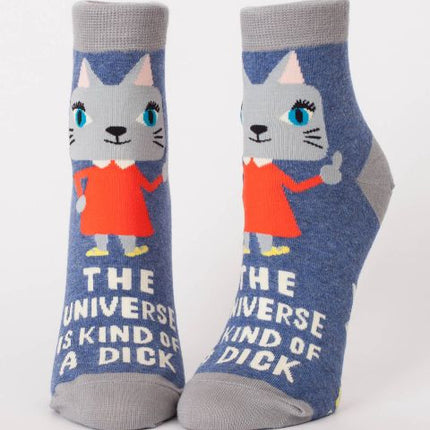 The Universe Is Kind of a Dick Ankle Socks- front view
