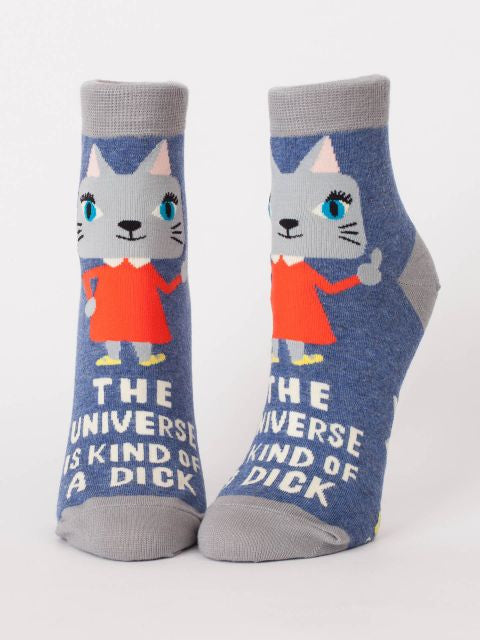 The Universe Is Kind of a Dick Ankle Socks- front view